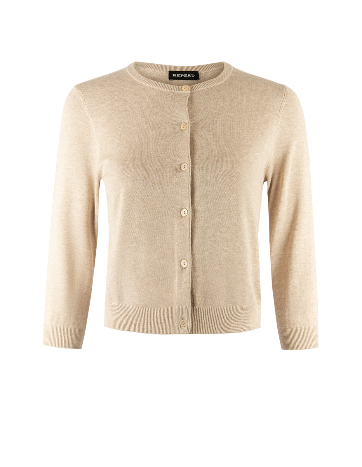 Cardigan Bomull/Viscose Ljusbeige