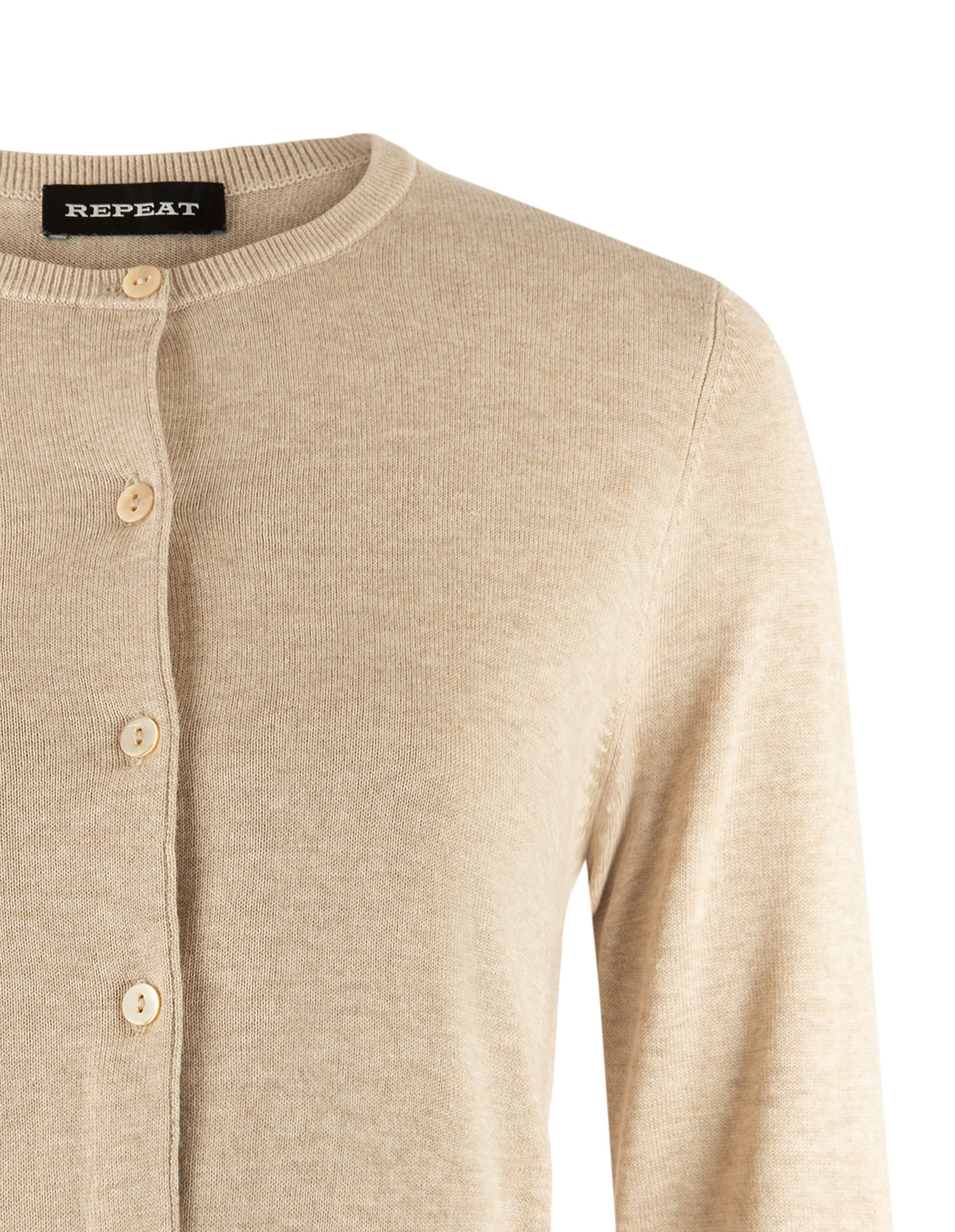 Cardigan Bomull/Viscose Ljusbeige