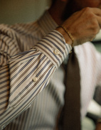 Sartorial Shirt Poplin Vit/Brun/Blå Stl 39