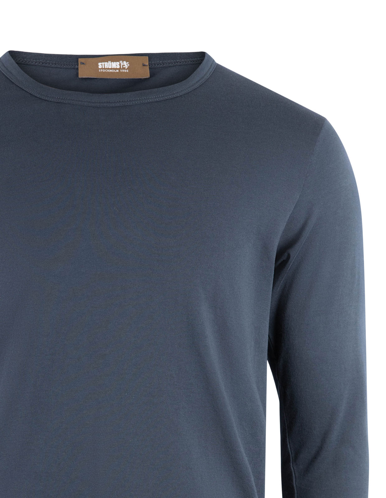 Långärmad T-shirt Pimabomull Marinblå Stl XL