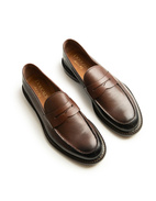 Penny Loafer Läder Brun Stl 45