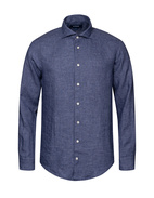 Slim Fit Skjorta Linne Navy Stl 40