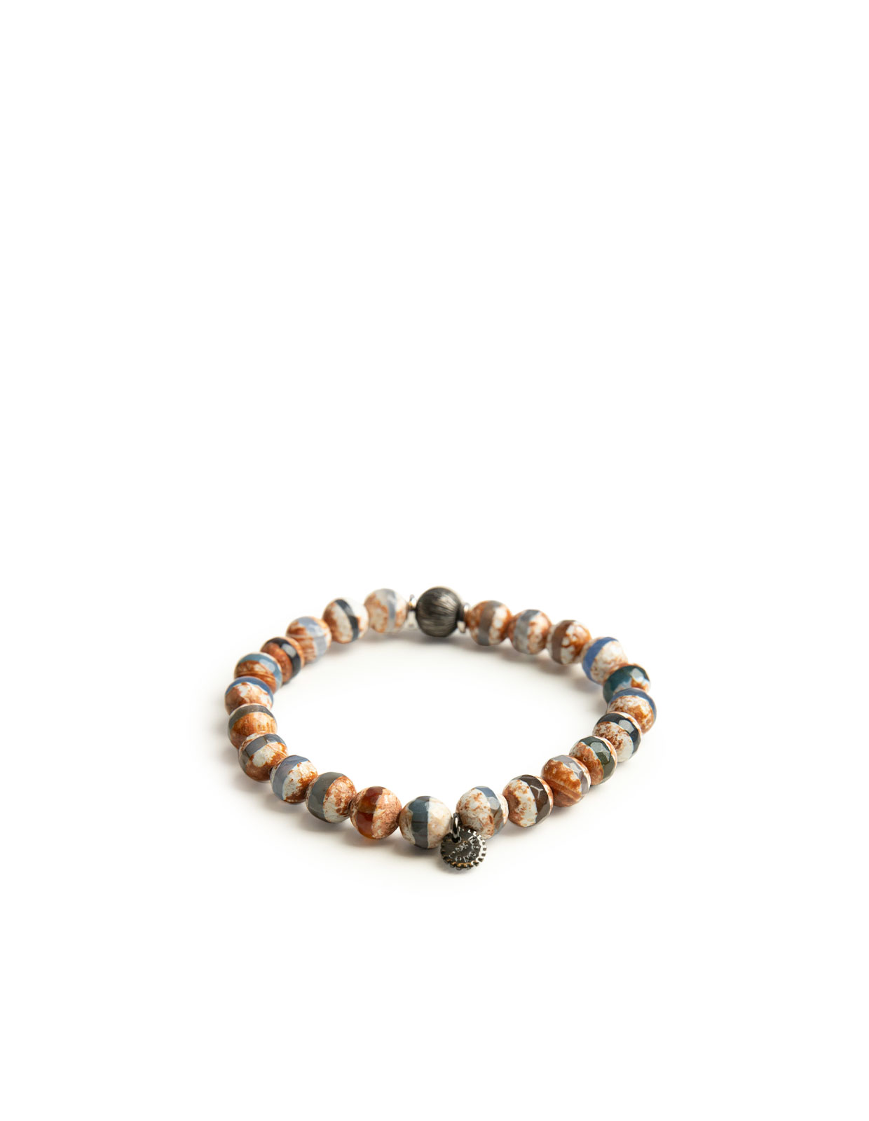 Lhasa Armband Blå/Vit/Brun/Silver