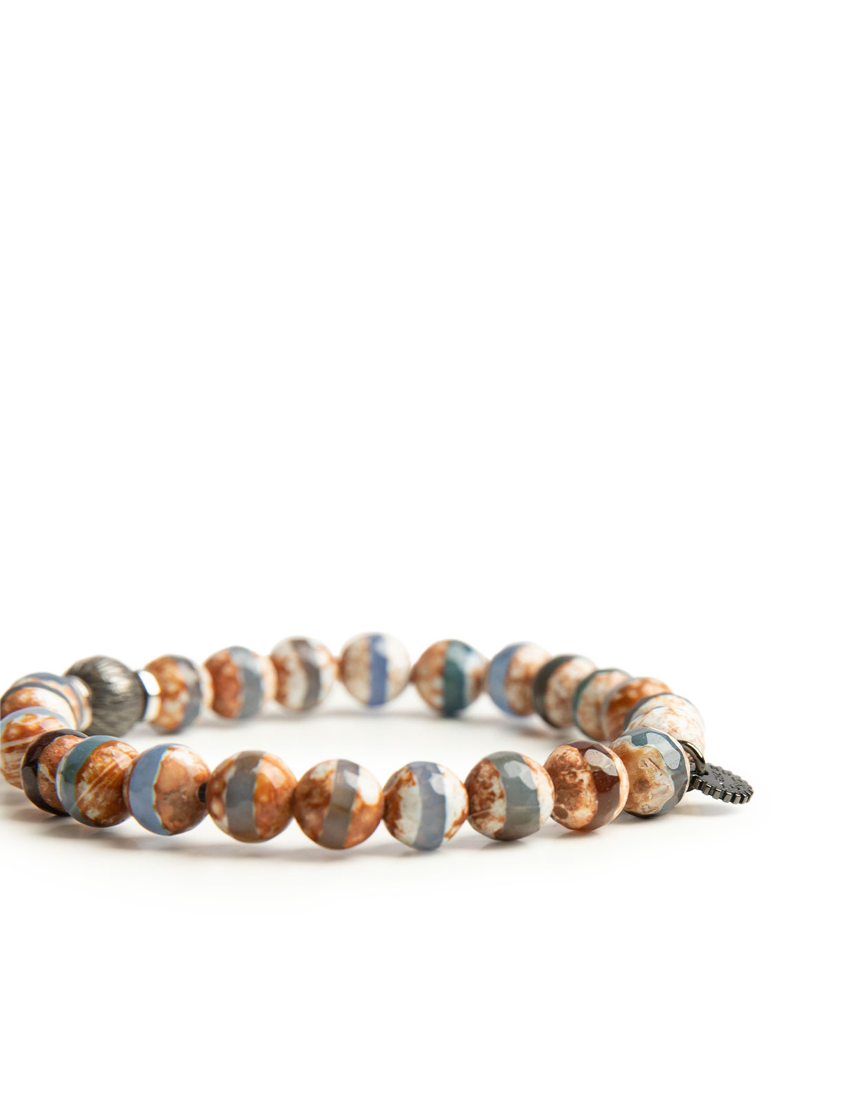 Lhasa Armband Blå/Vit/Brun/Silver L