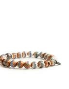 Lhasa Armband Blå/Vit/Brun/Silver