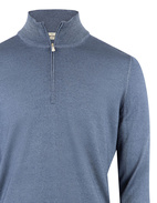 Half Zip-Tröja Vintage Merinoull Denimblå Stl 56