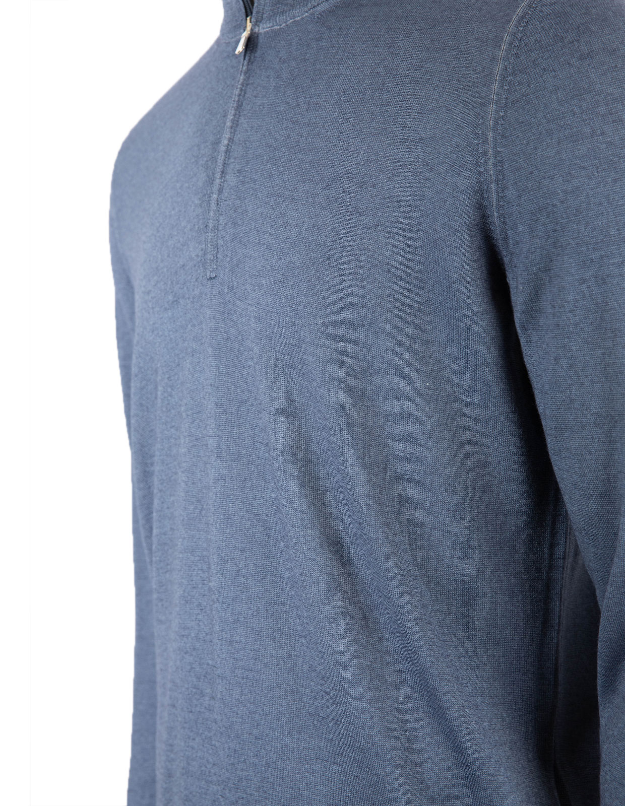Half Zip-Tröja Vintage Merinoull Denimblå Stl 56