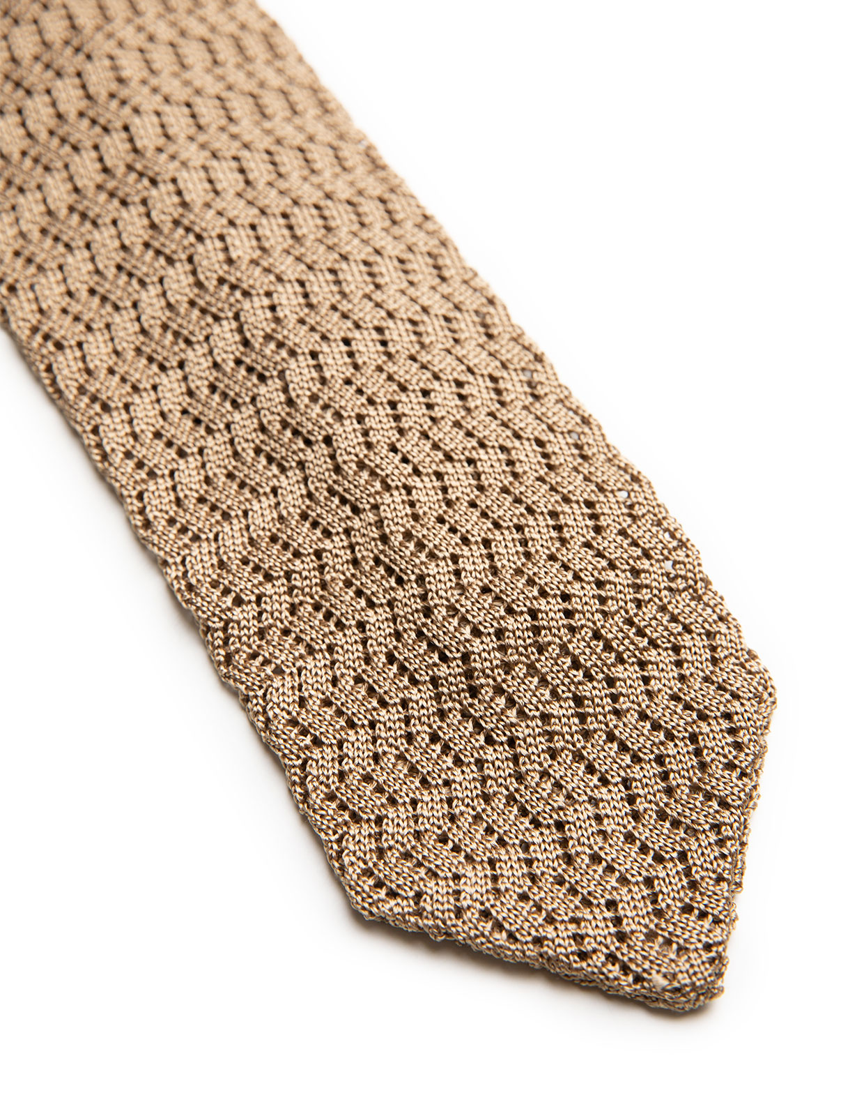 Slips Stickad Zig Zag Guldbeige