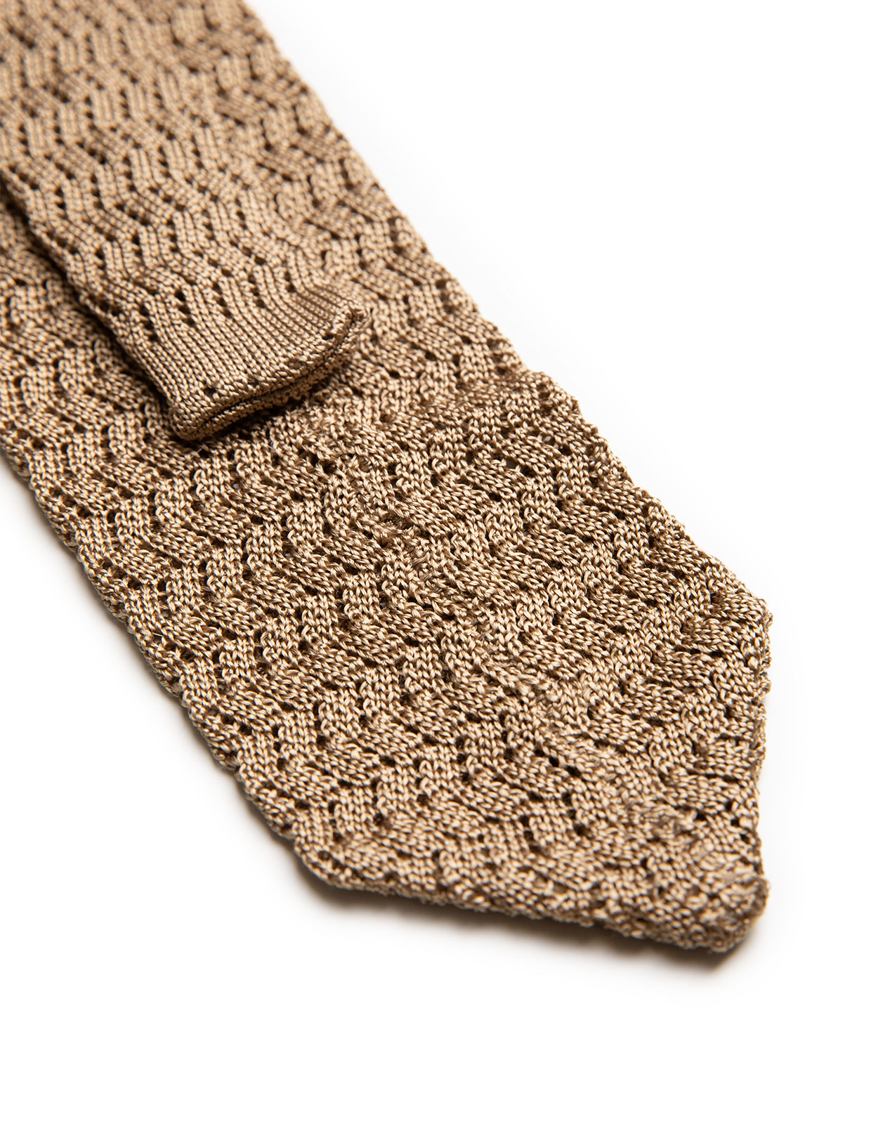 Slips Stickad Zig Zag Guldbeige