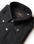 Regular Fit Skjorta Denim Vintage Svart 46