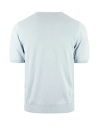 T-shirt Finstickad Bomull Ljusblå XL