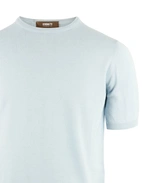 T-shirt Finstickad Bomull Ljusblå XL