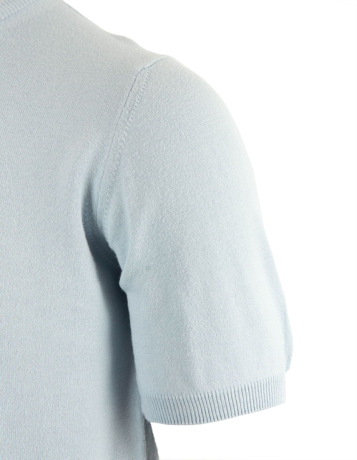 T-shirt Finstickad Bomull Ljusblå XL