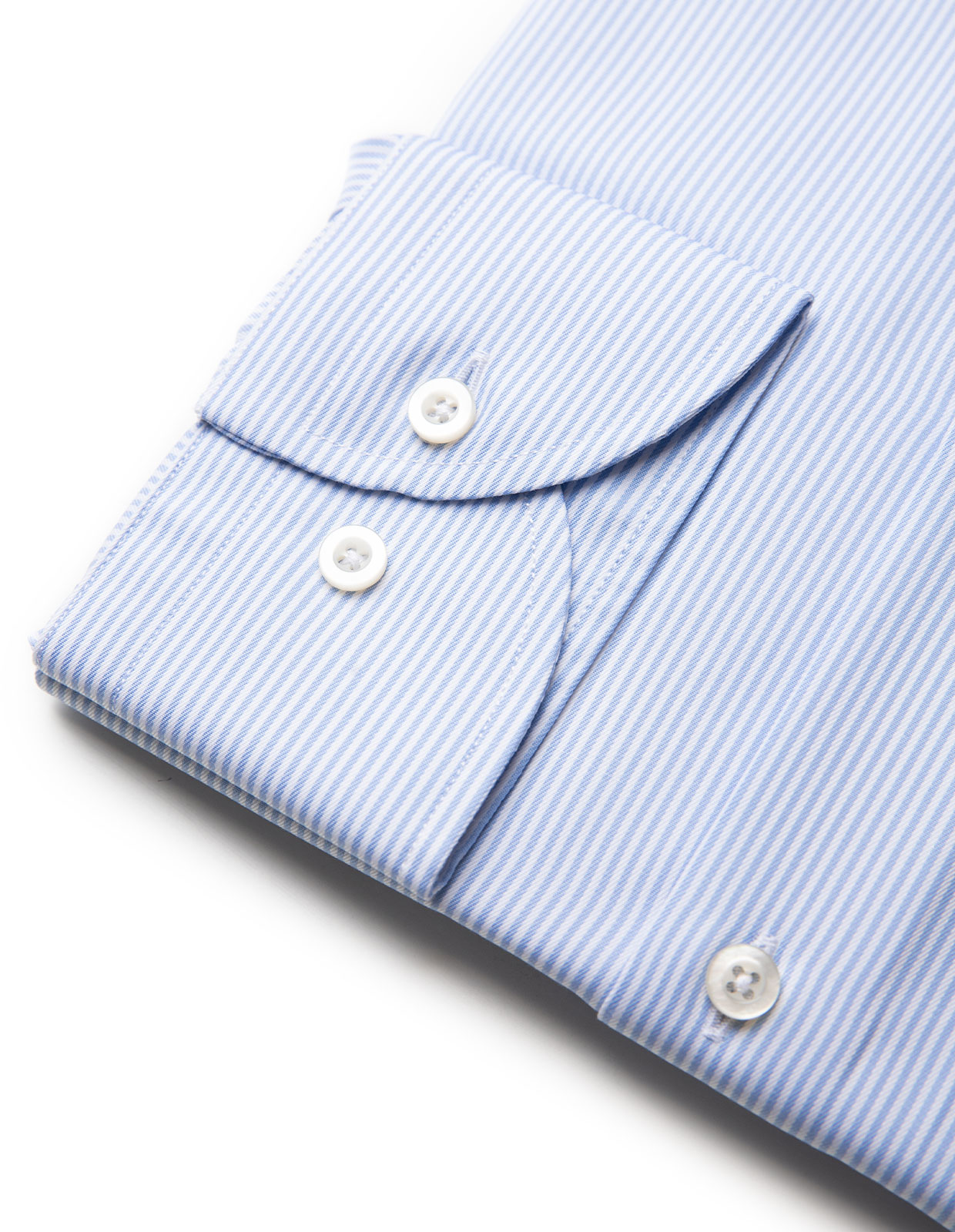 Slim Fit Skjorta Bomull Vit/Ljusblå