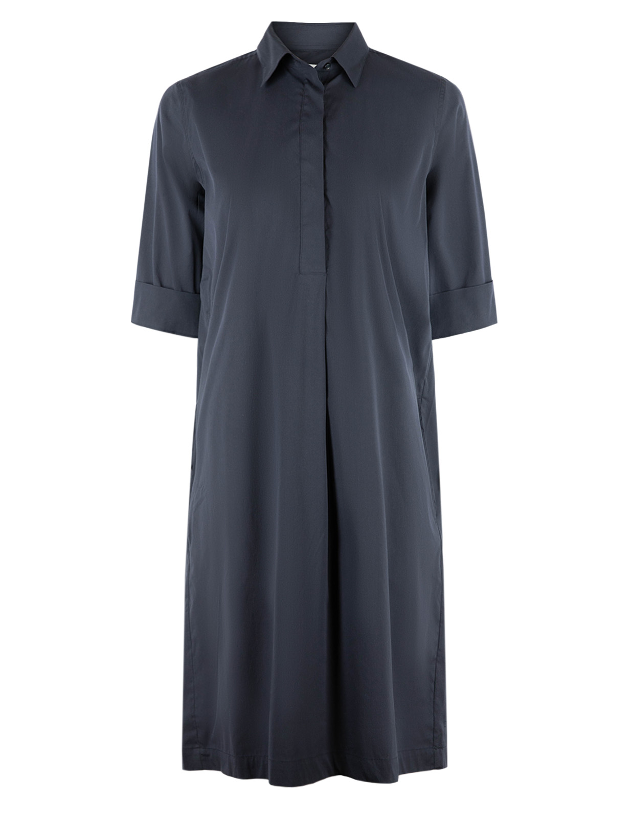 Aud Poplin Klänning Navy