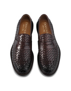 Penny Loafer läder Flätad Mörkbrun 44.5