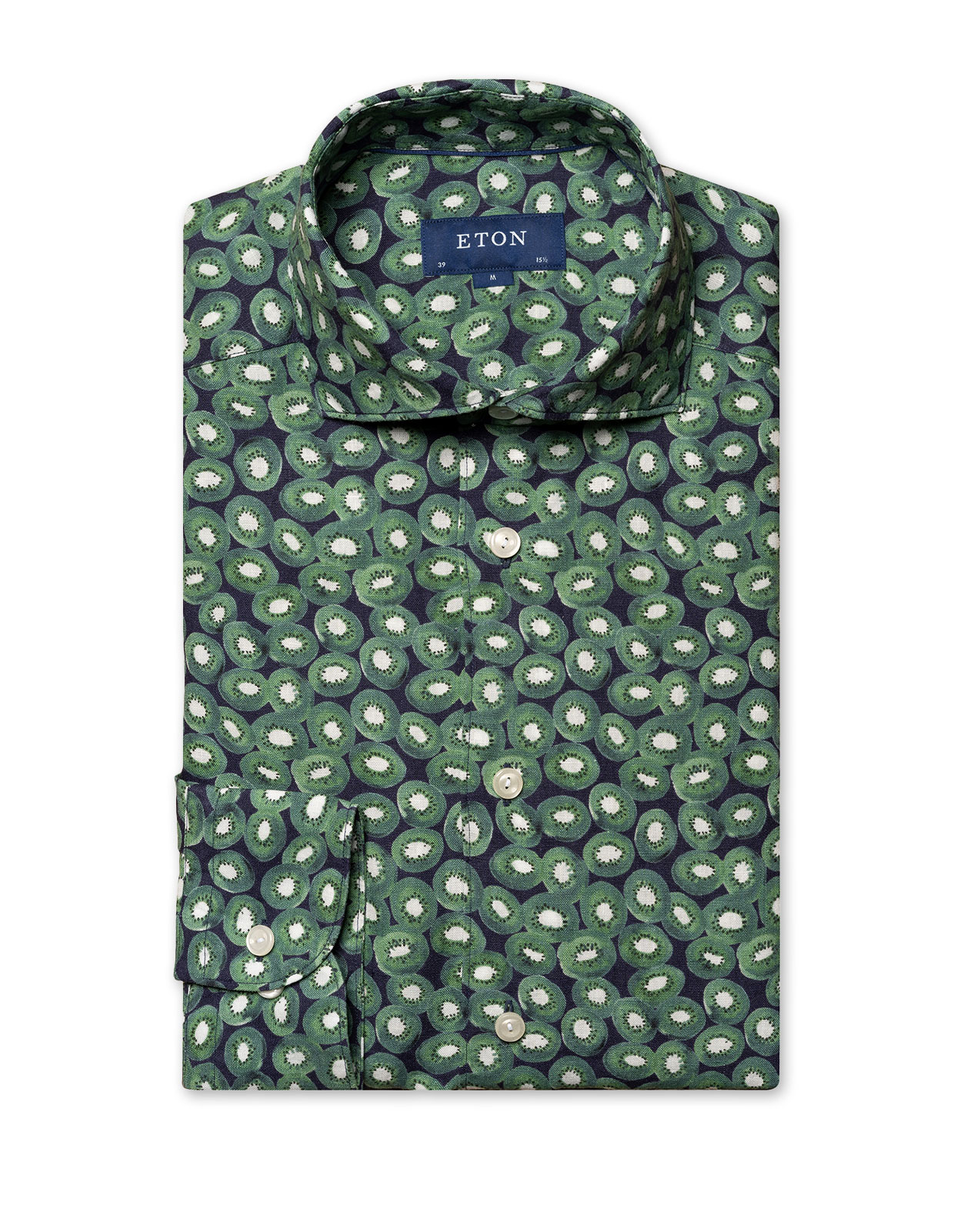 Slim Fit Skjorta Linne Grön