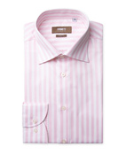 Slim Fit Skjorta Bomull Vit/Rosa Stl 38