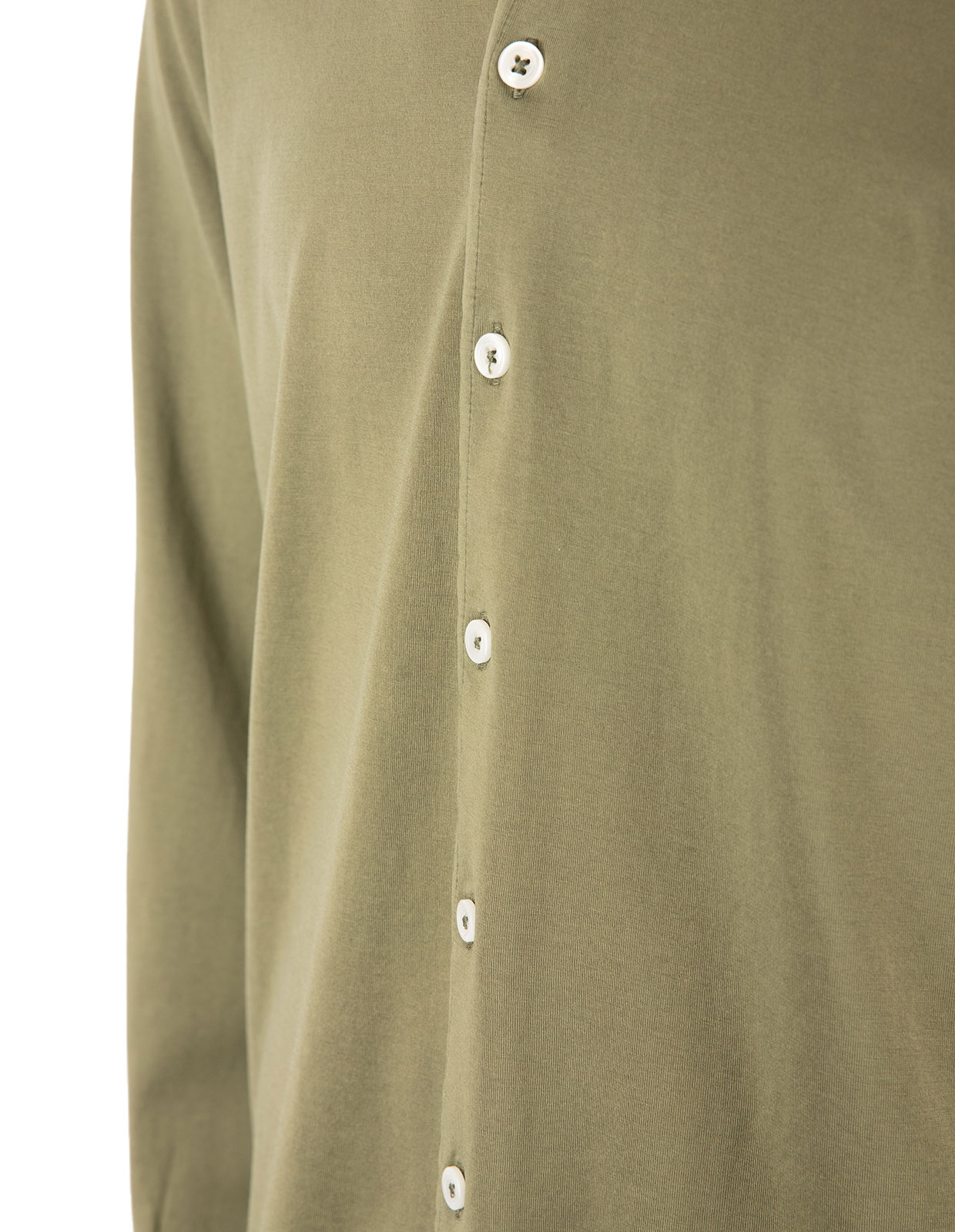 Jerseyskjorta Bomull Olivgrön Stl 48