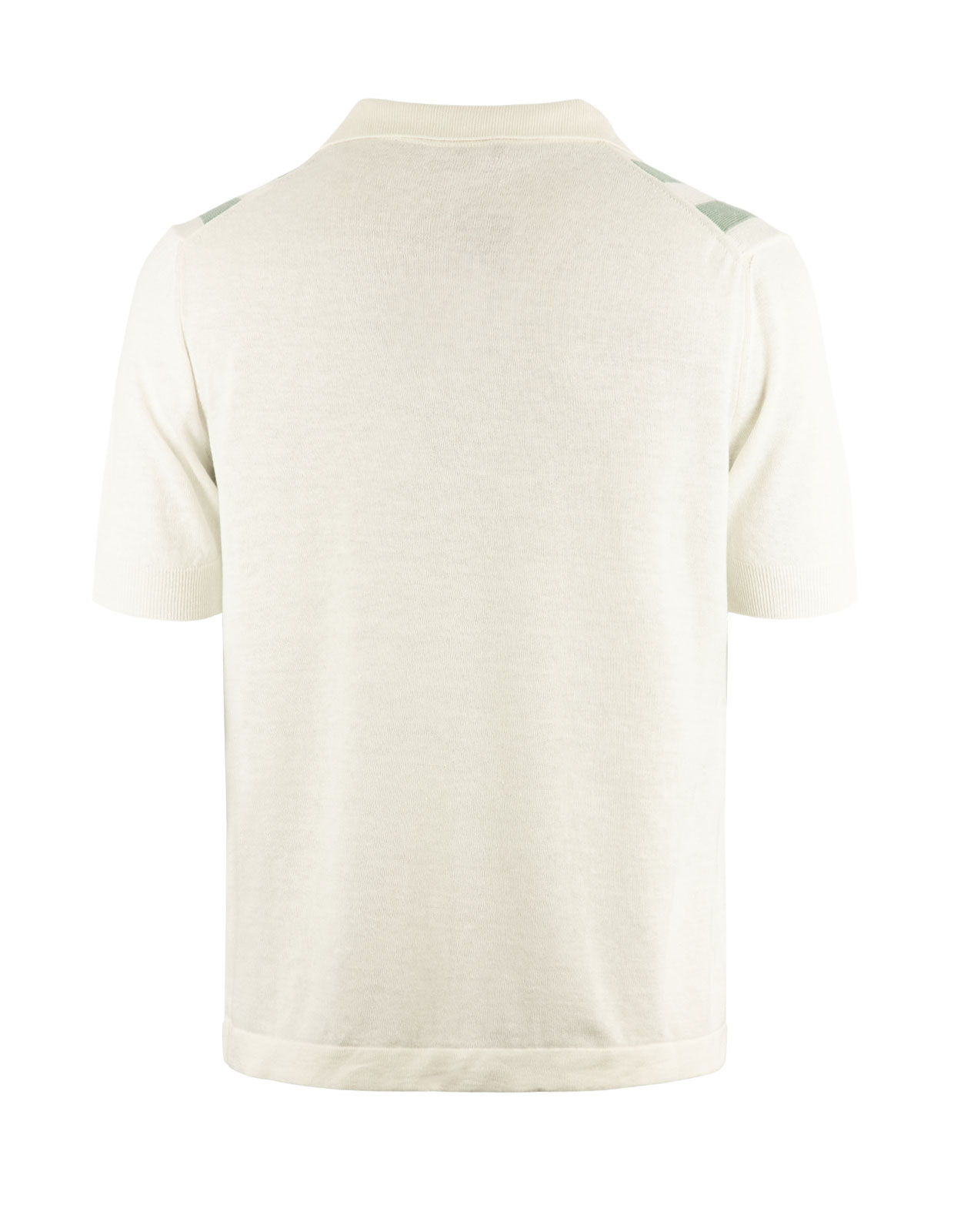 Bowlingskjorta Stickad Kortärmad Vit/Grå/Grön Stl L