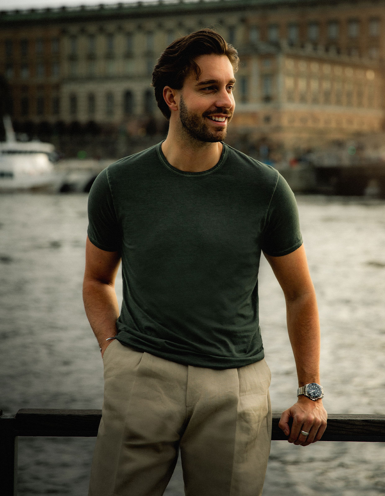 T-shirt Pimabomull Vintage Khakigrön XXL