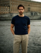 T-shirt Pimabomull Marinblå XL