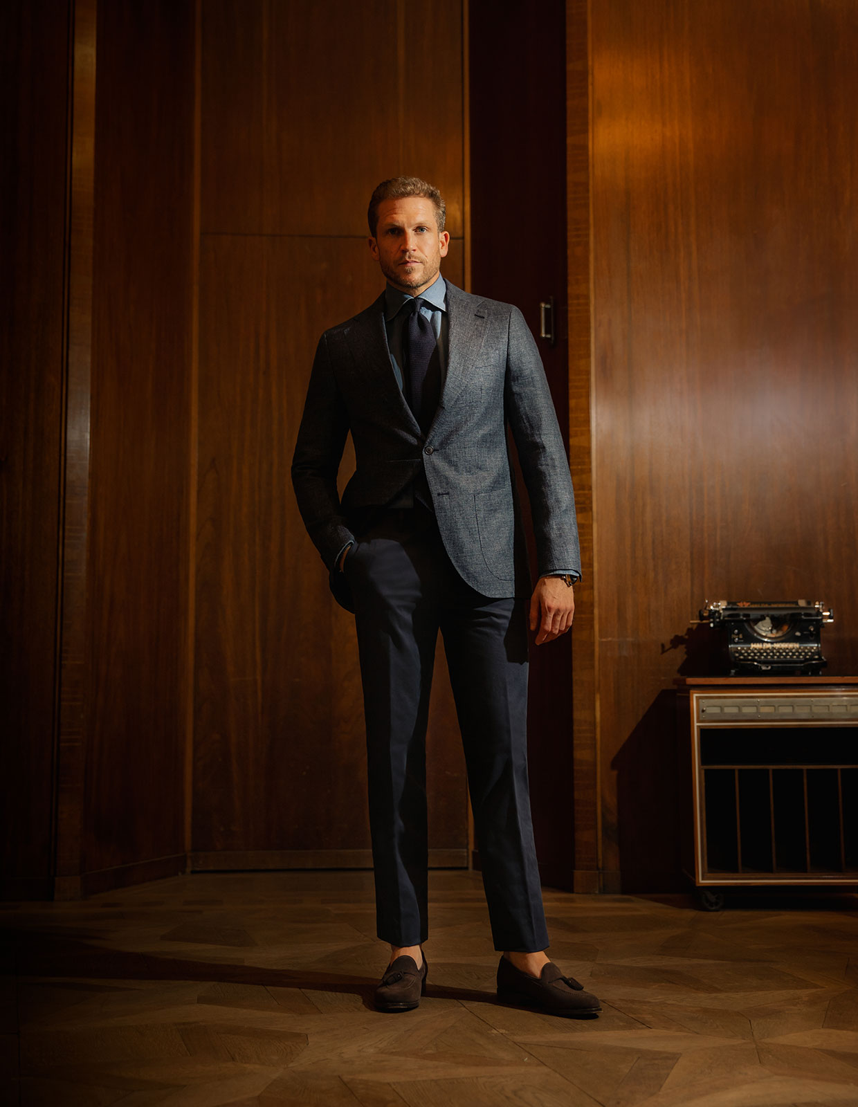 Regular Chinos Bomull Stretch Navy 58