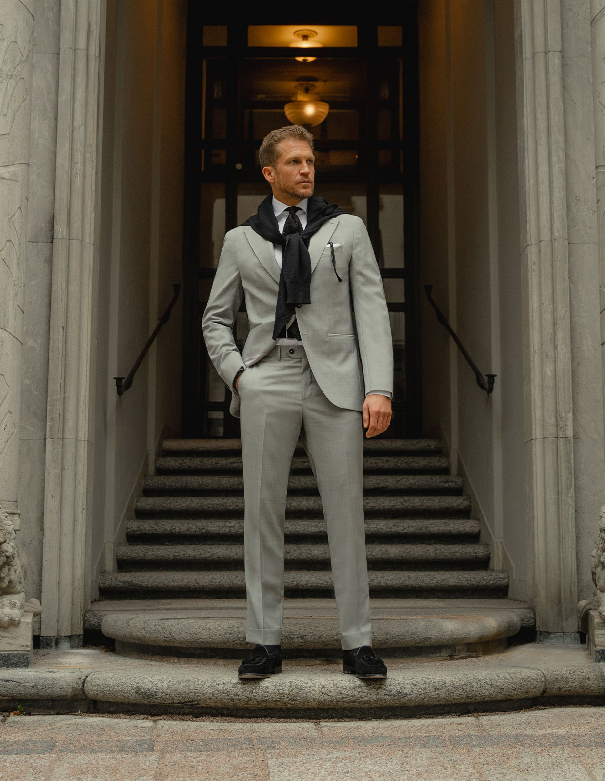 Firenze Kostym Ull 100's Ljusgrå