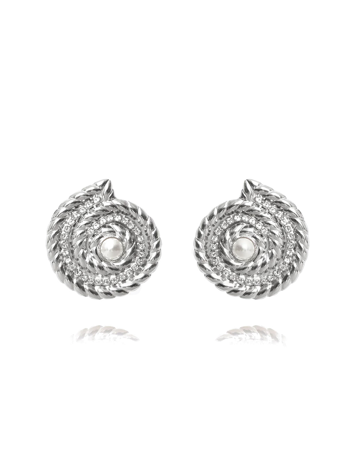 Ocean Pearl Earrings Rhodium/Pearl