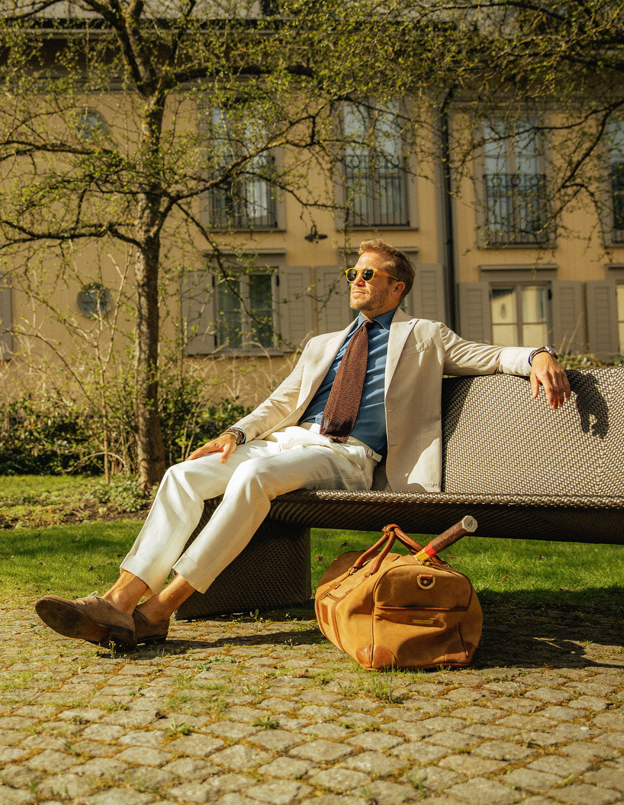 Grana Riso Stickad Slips Siden Mörkbrun One Size