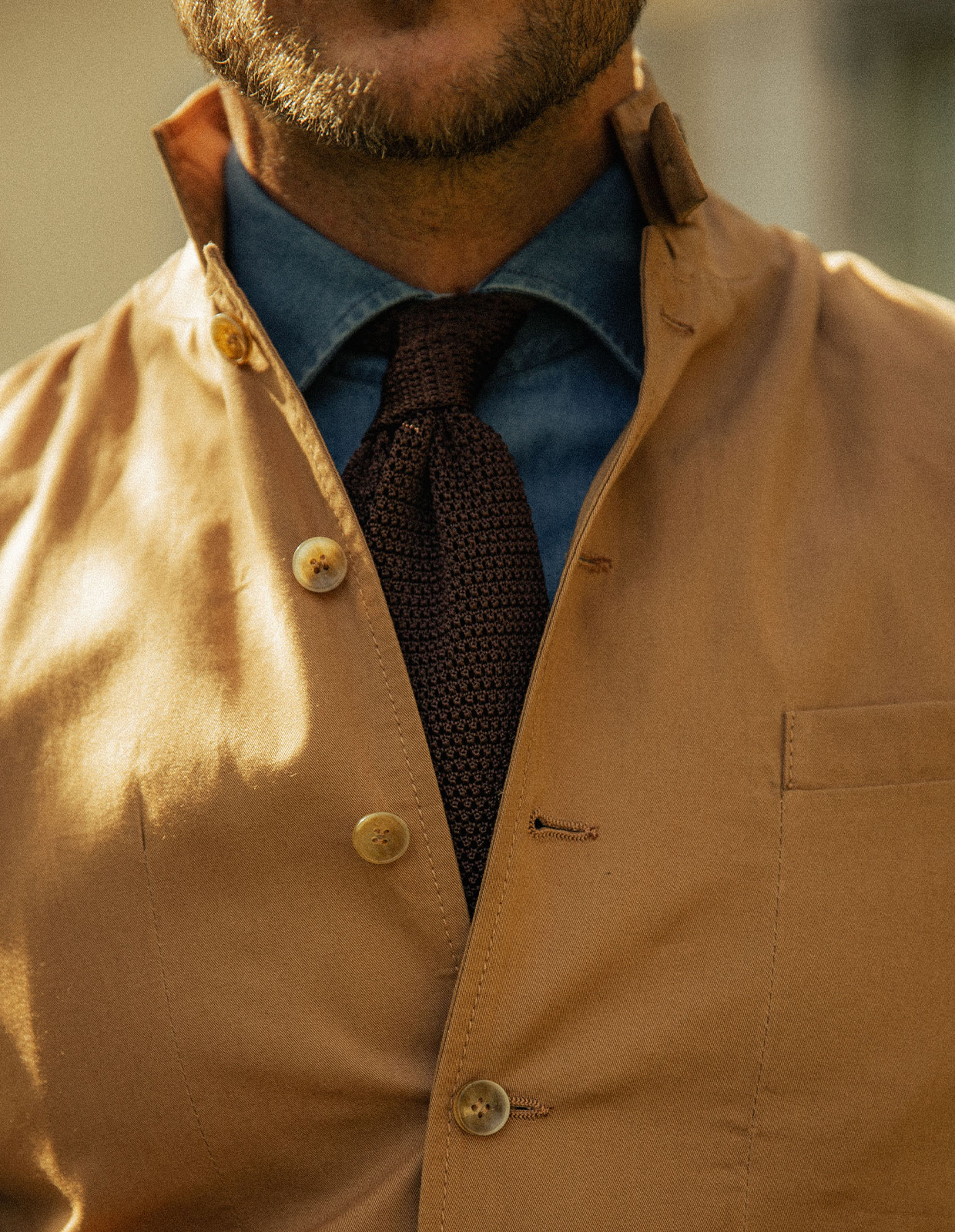 Dandy Väst Bomullstwill Beige 50