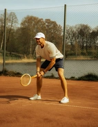 Racquet Unlined Leather Sneaker Vit