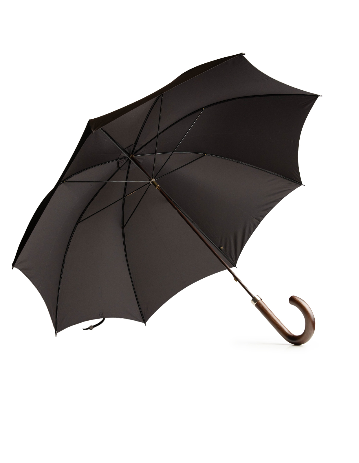 GT1 Paraply Trähandtag Brun/Svart One Size