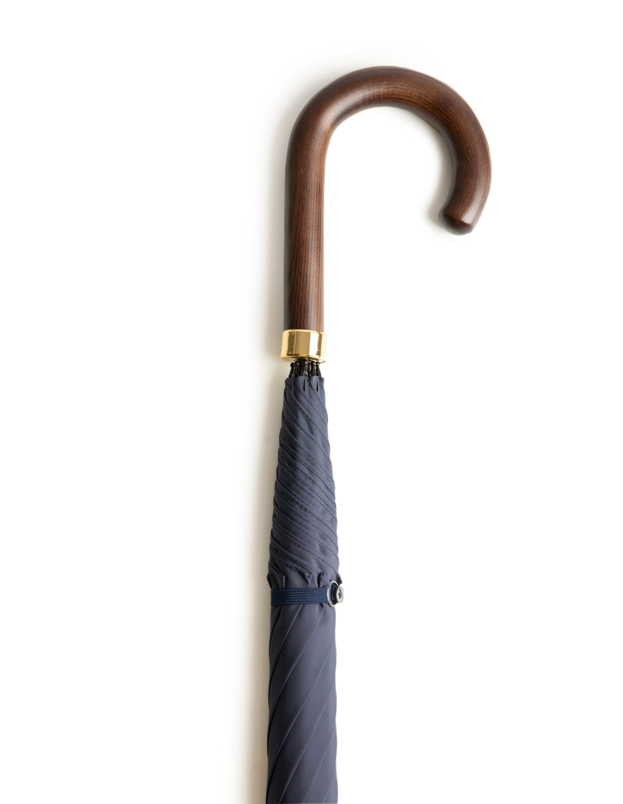 GT1 Paraply Trähandtag Brun/Navy