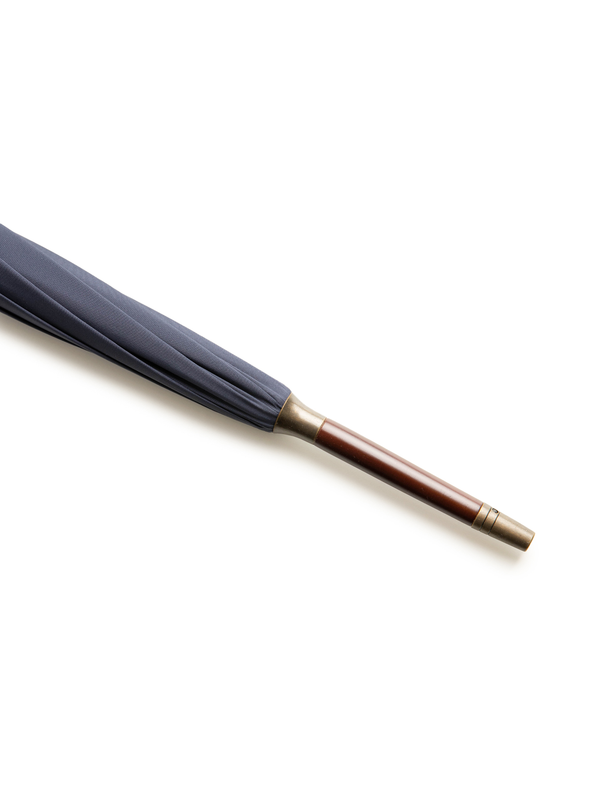 GT1 Paraply Trähandtag Brun/Navy