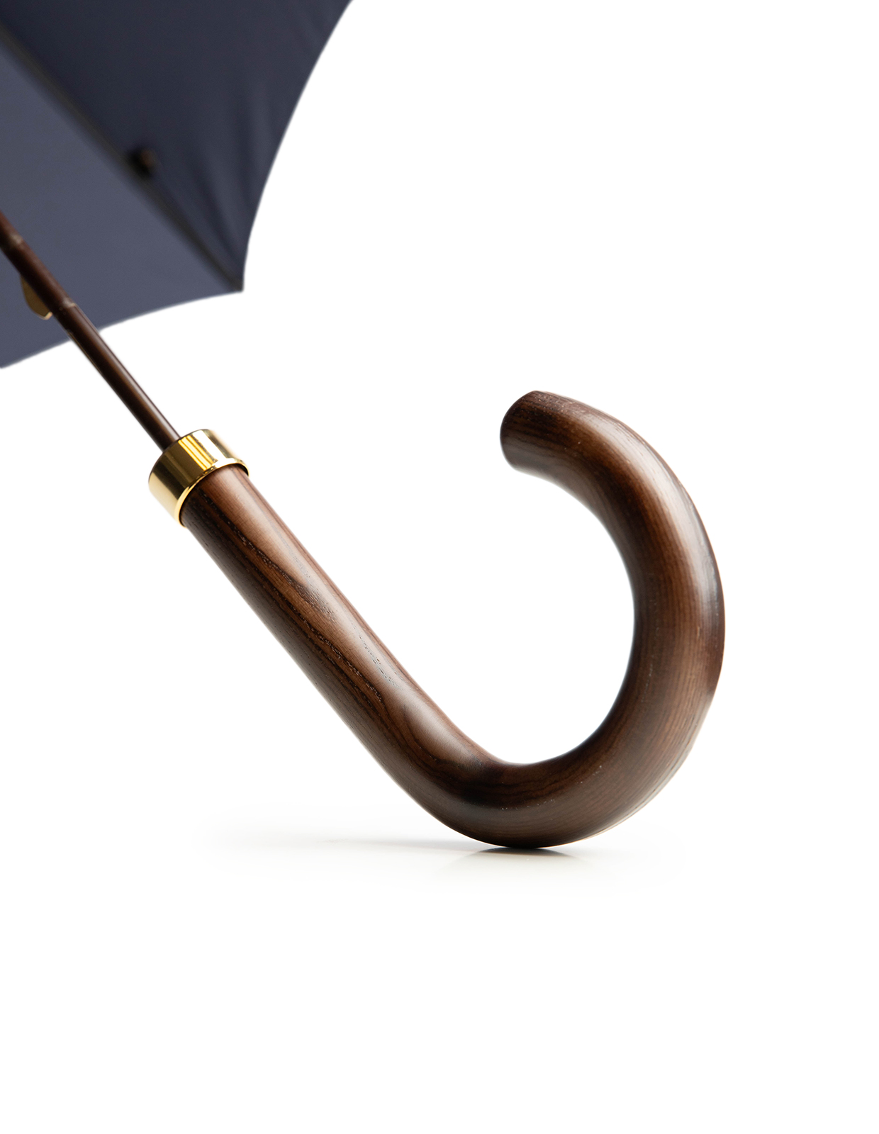 GT1 Paraply Trähandtag Brun/Navy One Size
