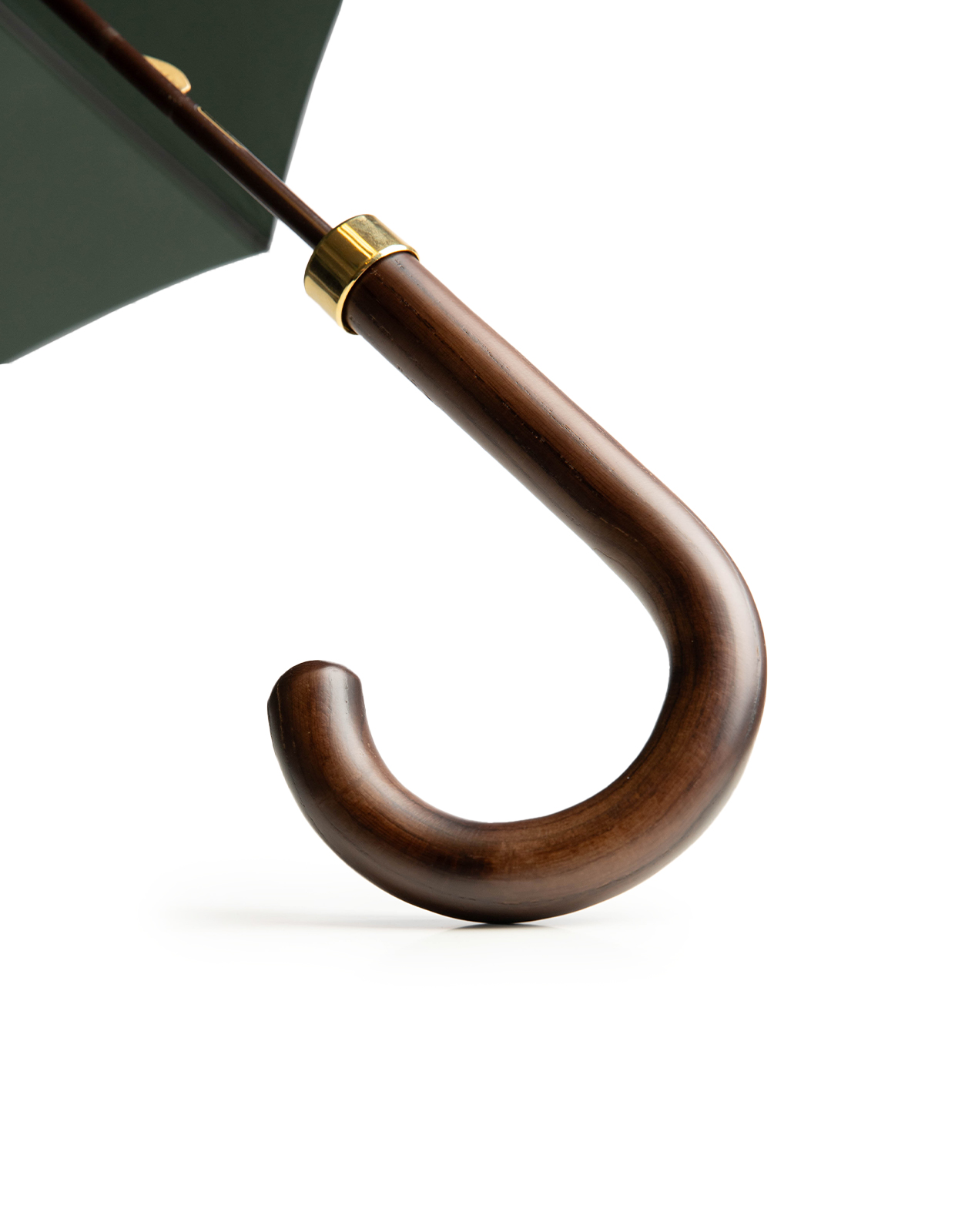 GT1 Paraply Trähandtag Brun/Mörkgrön One Size