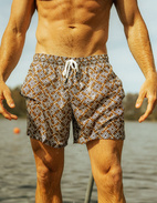 Badshorts Brun/Blå/Vit