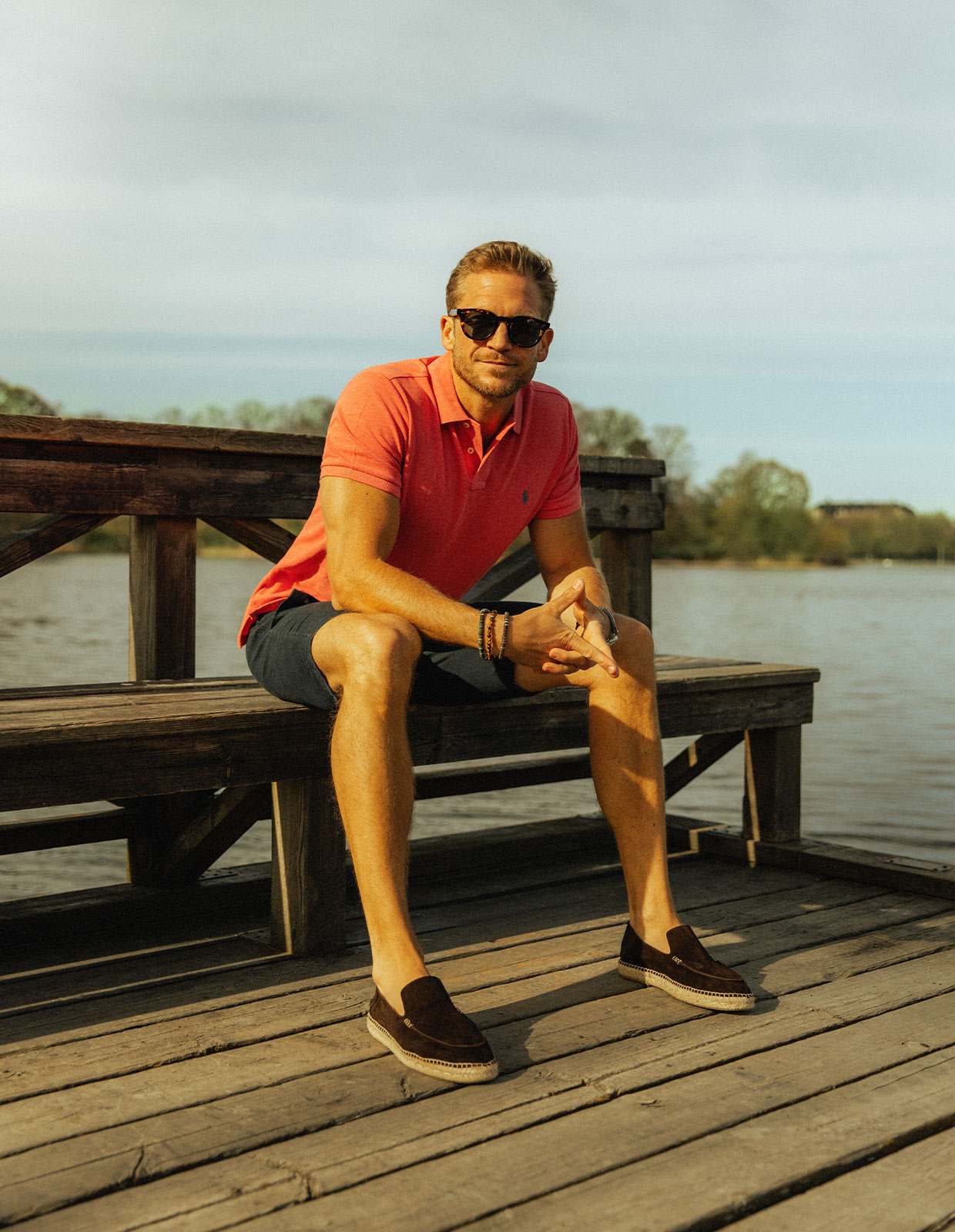 Slacks Shorts Linne Marinblå