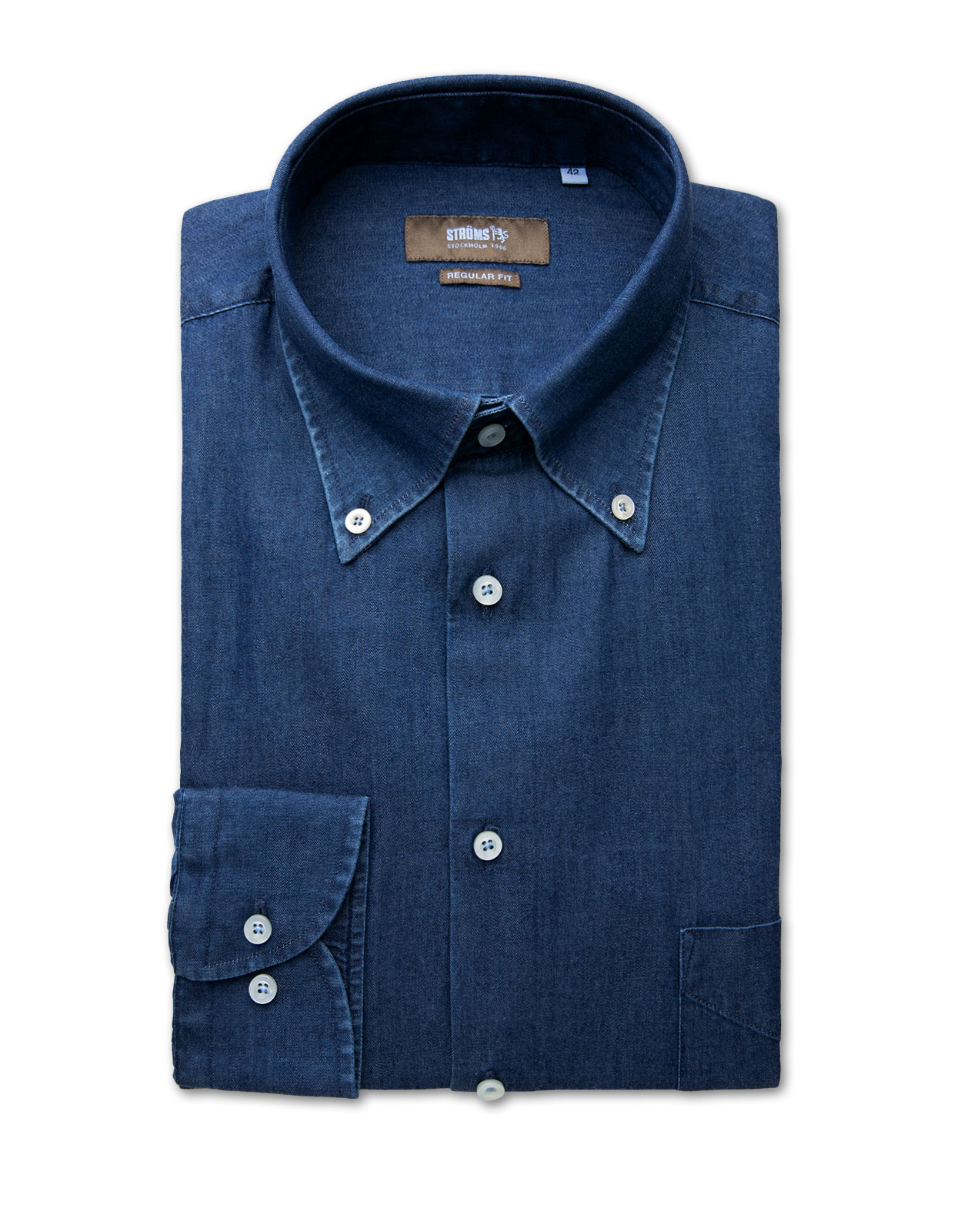 Regular Fit Skjorta Denim Mörkblå 43