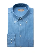 Regular Fit Skjorta Denim Blå 38