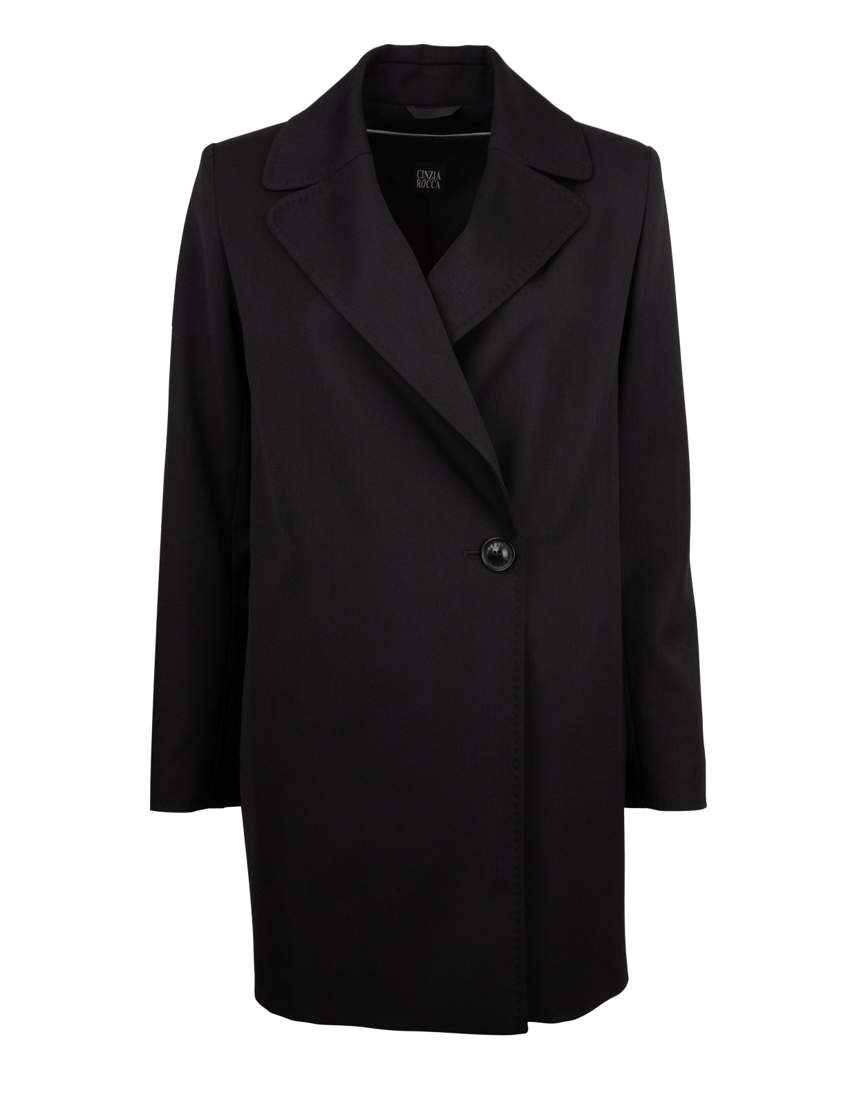 Wool coat with collar Black