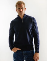 Half Zip Tröja Merinoull Navy