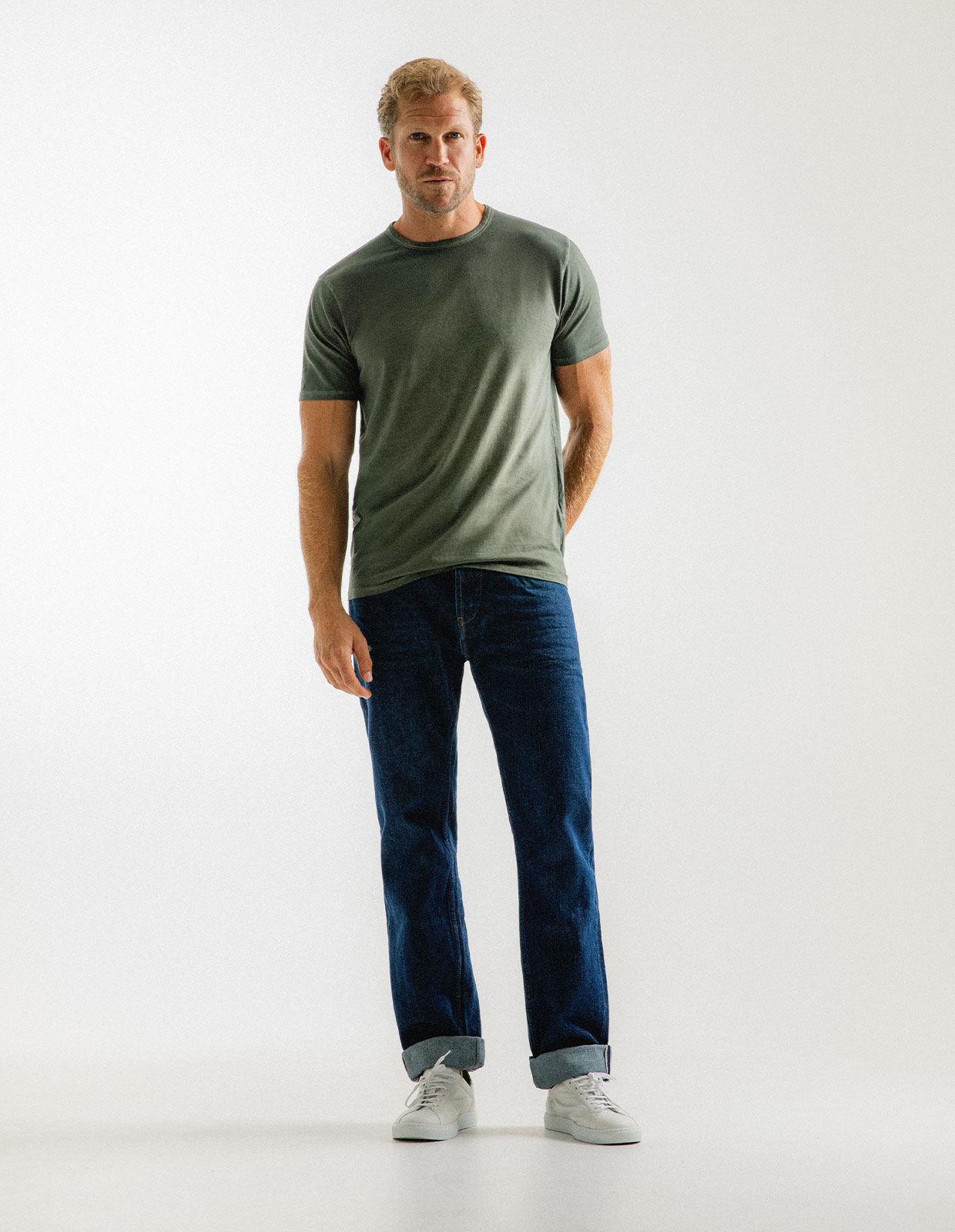 T-shirt Pimabomull Vintage Khakigrön