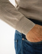 Tröja V-ringad Merinoull Beige XXL