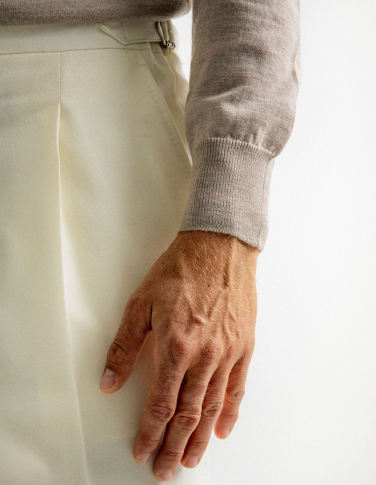 Roll Neck Merino Sand