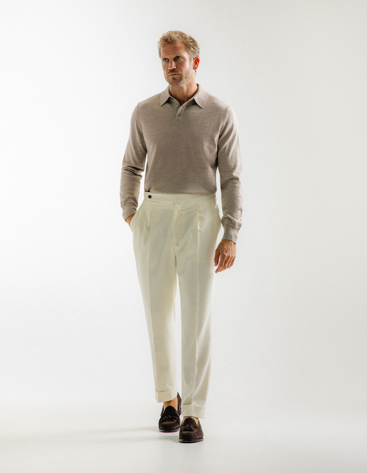 Poloshirt Merino Beige