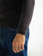 Tröja V-ringad Merinoull Brun