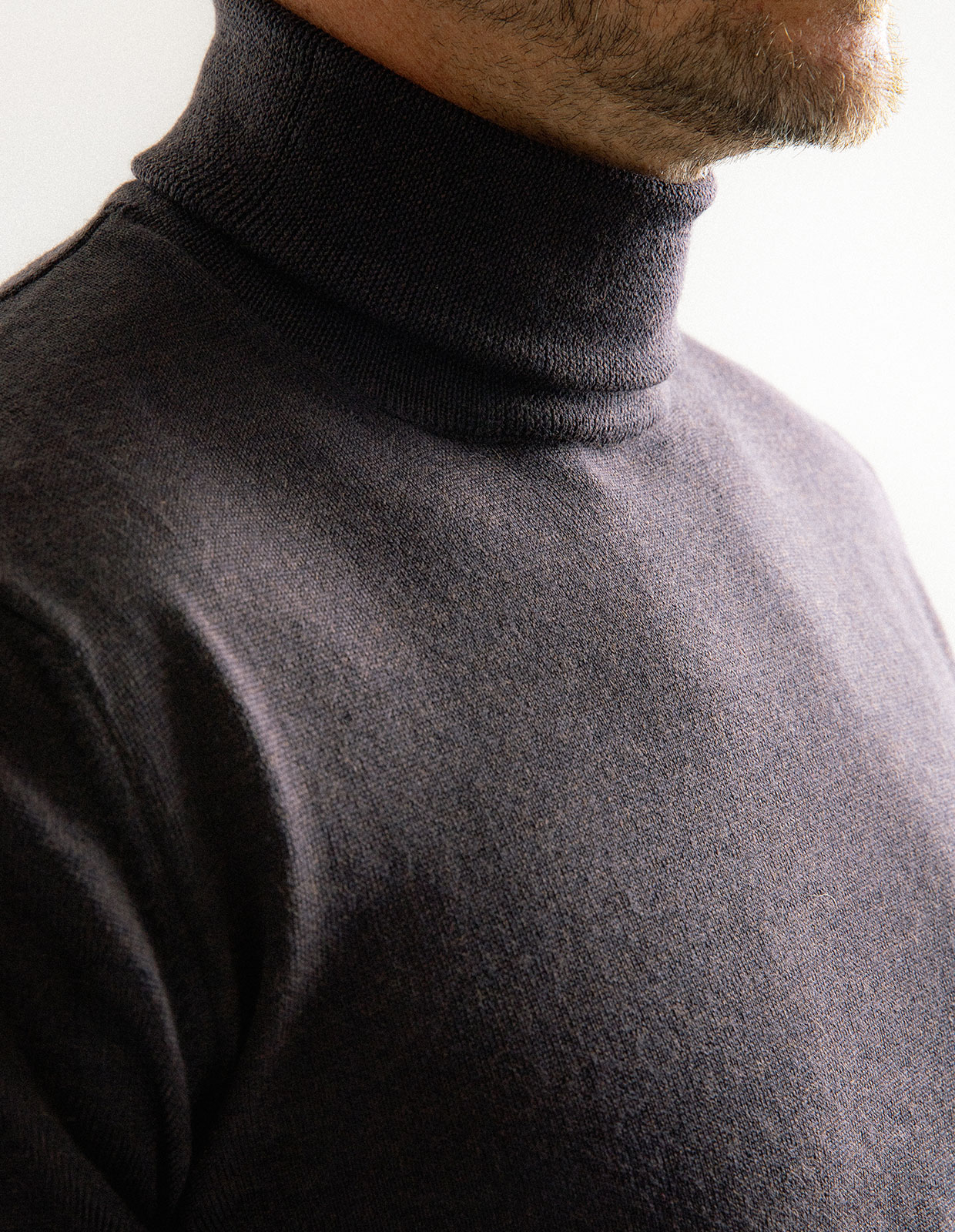 Roll Neck Merino Coffe Stl L