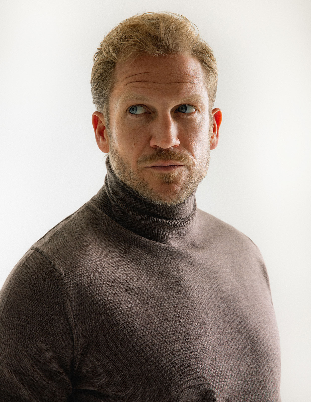 Roll Neck Merino Brown Melange